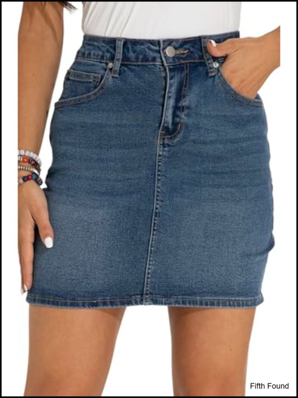Womens Denim Mini Skirt Stretch High Waisted Slim Fit Casual Jean Skirt